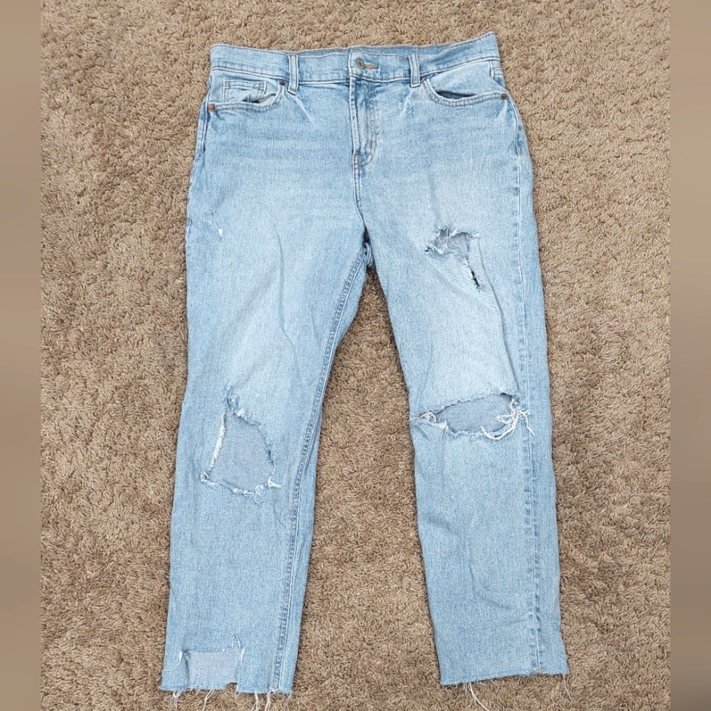 OLD NAVY Destroyed Boyfriend Mid Rise Jeans